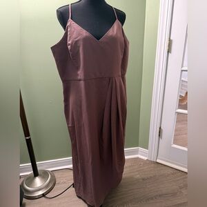 Lulu's Plus Mauve Reinette Midi Dress